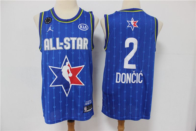 Men Dallas Mavericks 2 Doncic Blue 2020 All Star NBA Jerseys